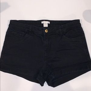 Black jean shorts
